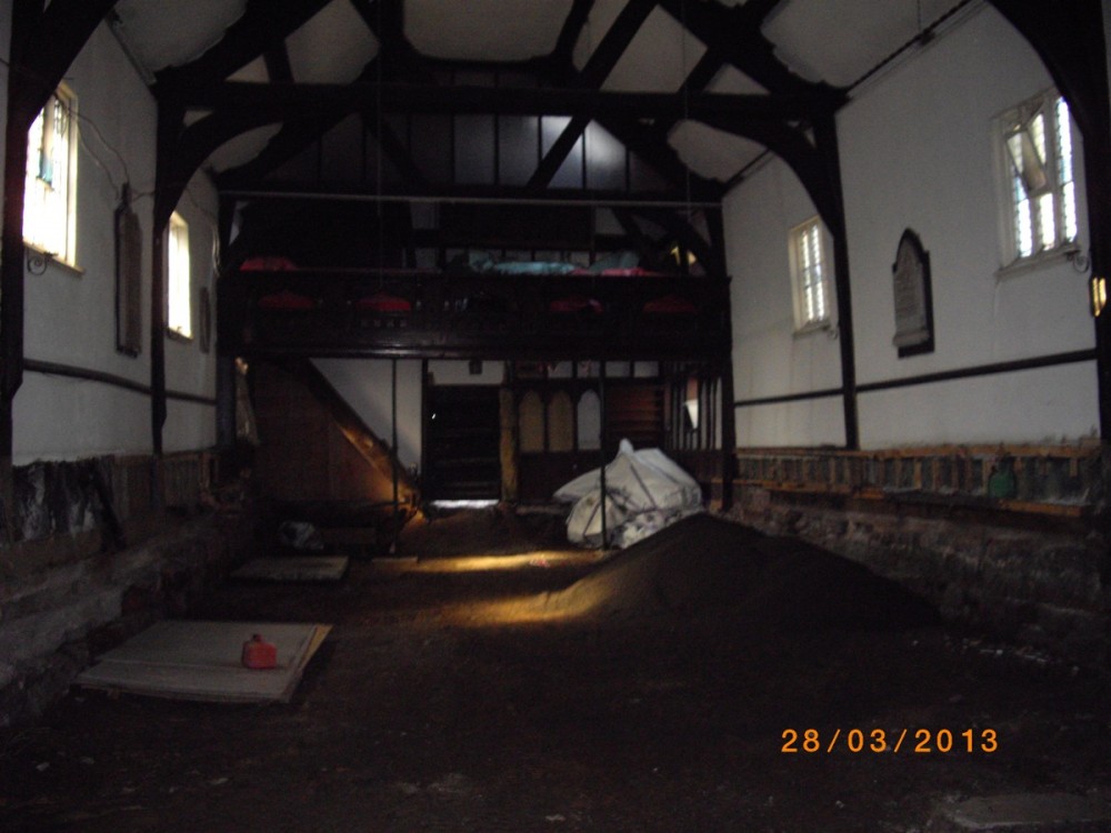 Work begins inside Church