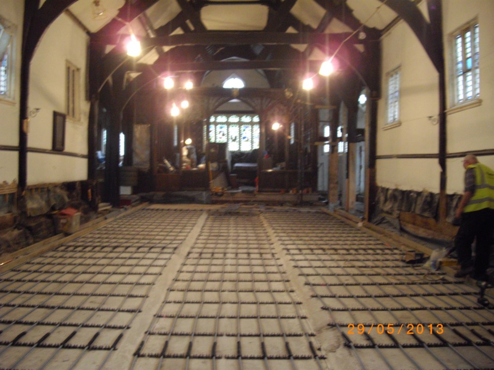 Under floor heating is installed