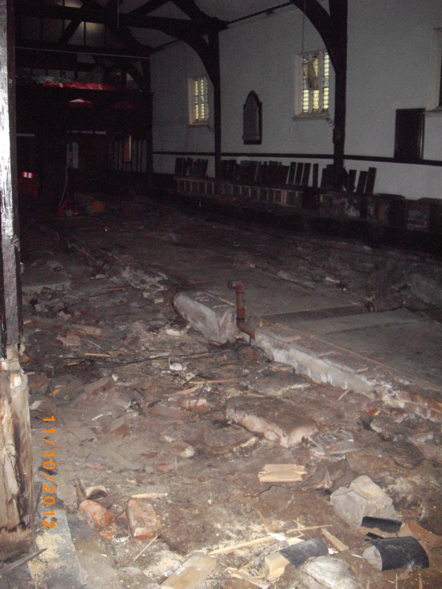 Inside Church following removal work